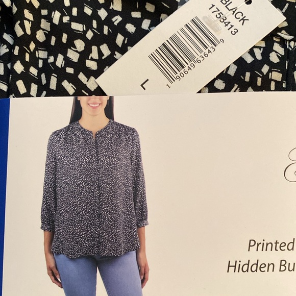 Jachs Girlfriend Printed 3/4 sleeve blouse NWT- size Large - Picture 2 of 4